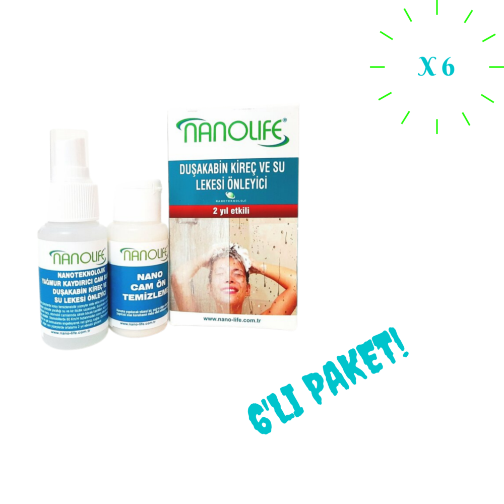 NANOLIFE 2 YIL ETK.DUŞAKABİN SU-KİREÇ LEKESİ ÖNLEYİCİ 6'LI PAKET