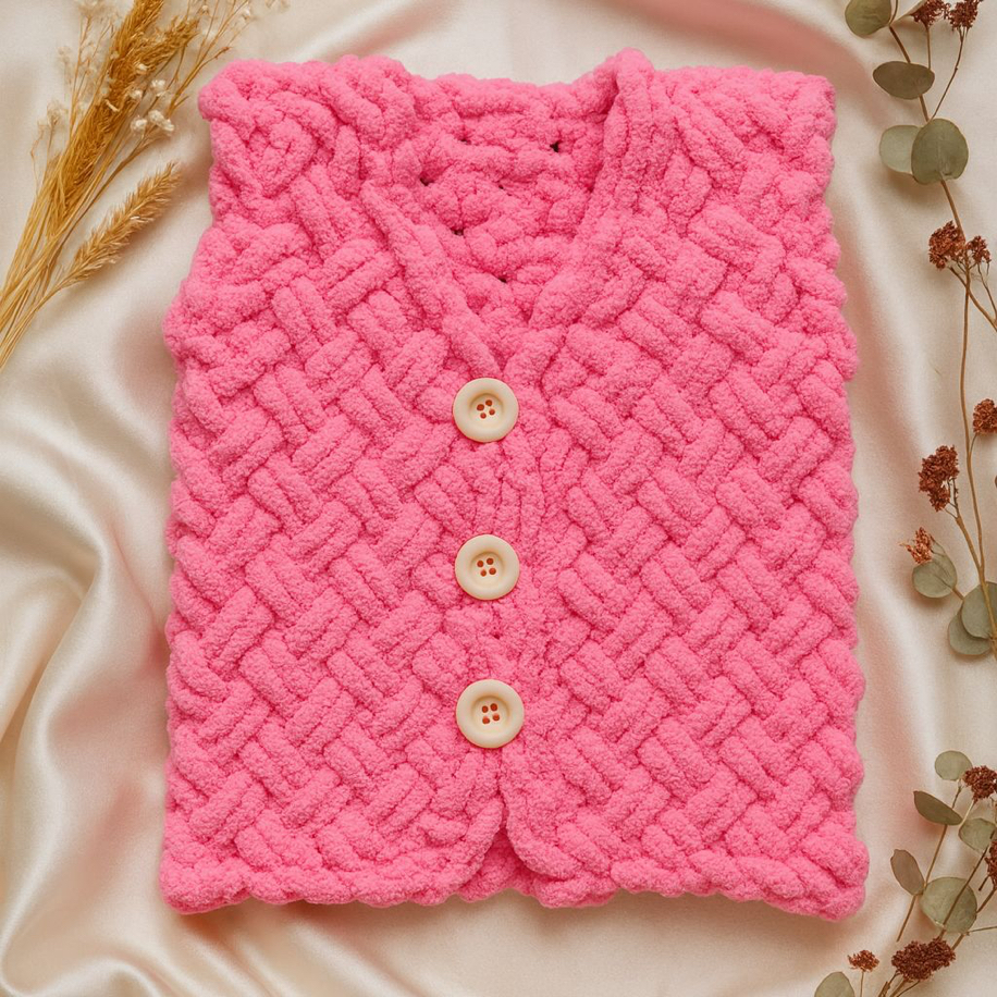 Soft Pink Buttoned Baby Vest