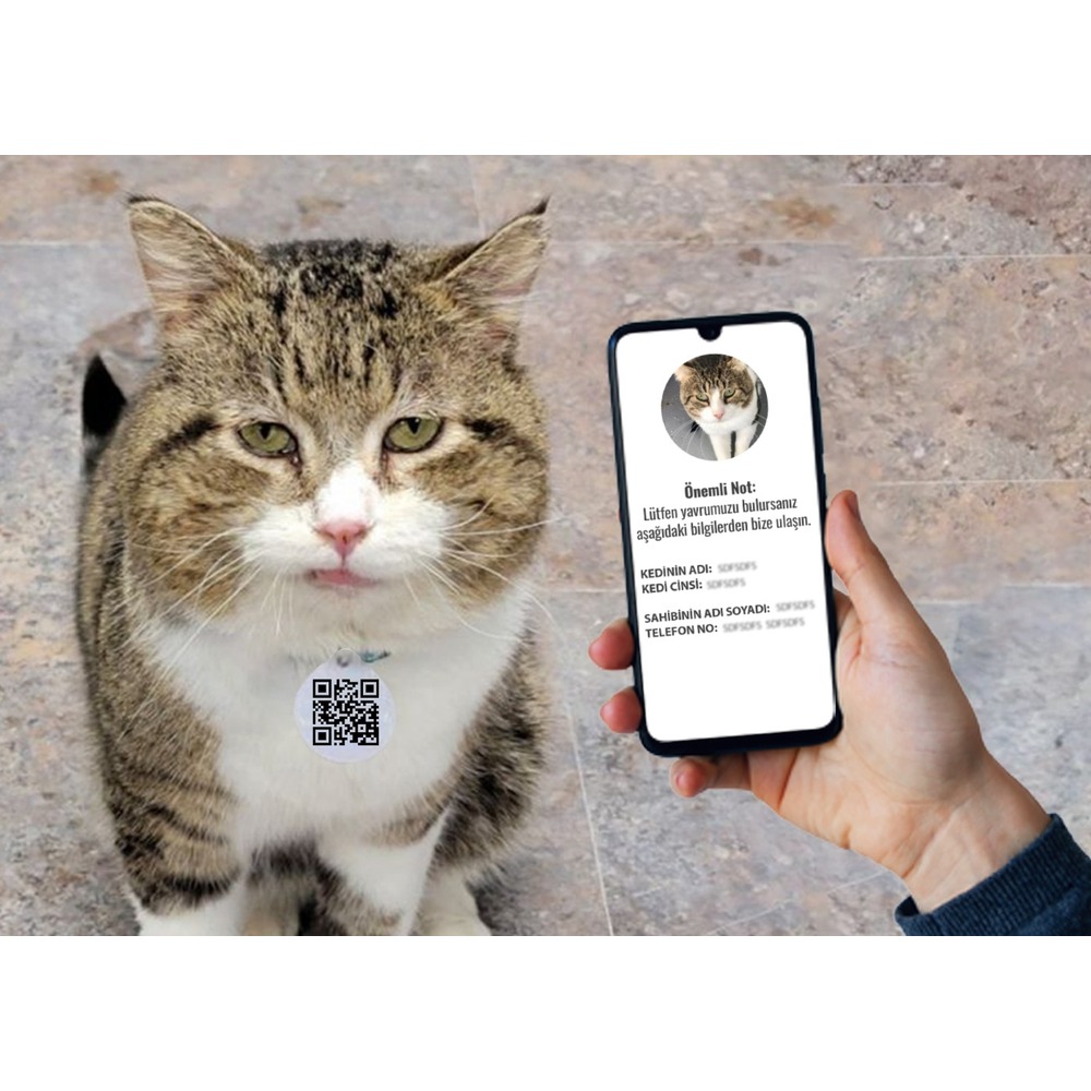 QR Kedi Hazır Dinamik Karekod (Sticker olarak) sipariş min. 10 adet