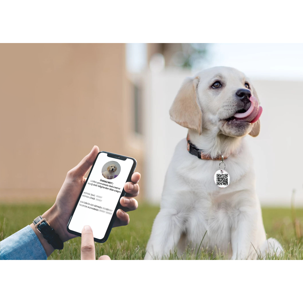 QR Köpek Hazır Dinamik Karekod (Sticker olarak) sipariş min. 10 adet