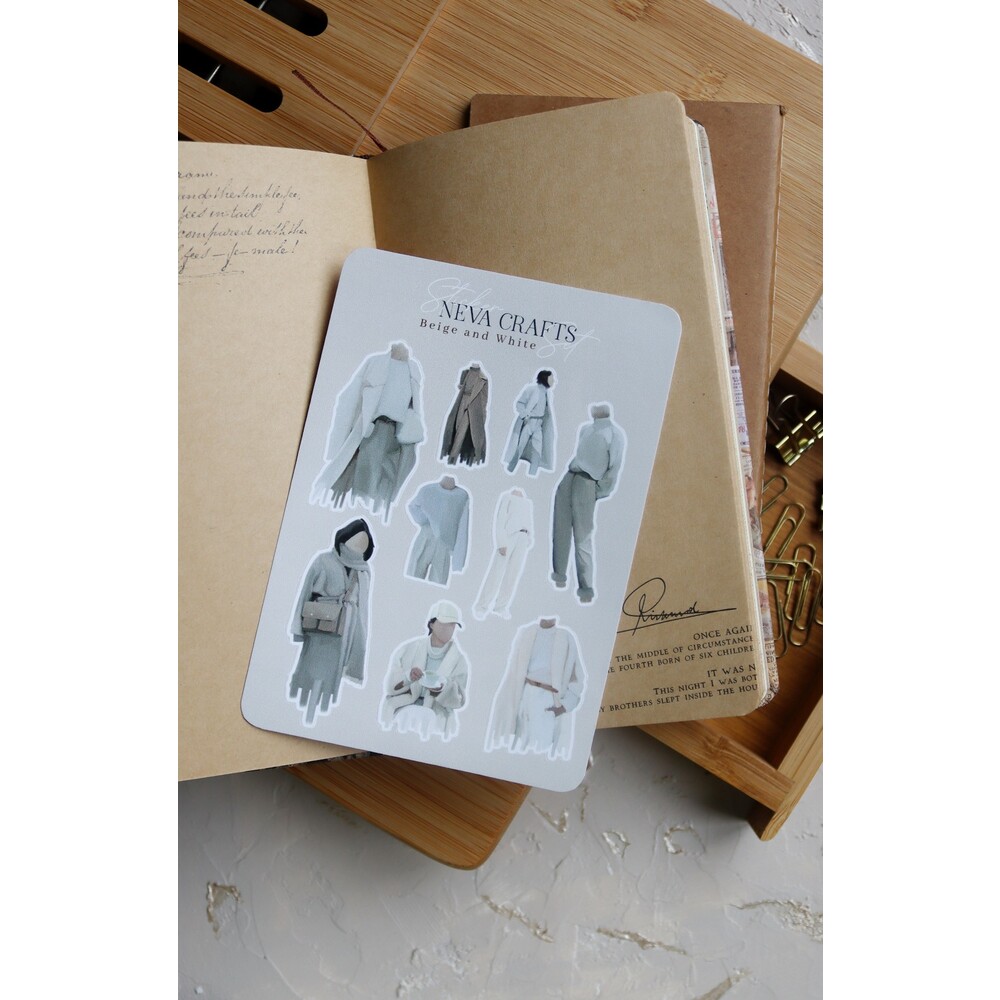 Beige and White Sticker Set | N e v a C r a f t s