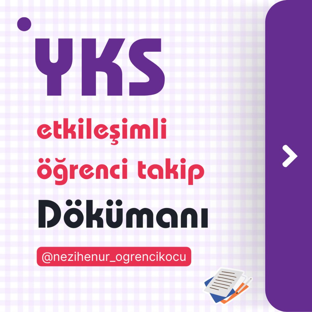YKS Etkileşimli Öğrenci Takip Dokümanı