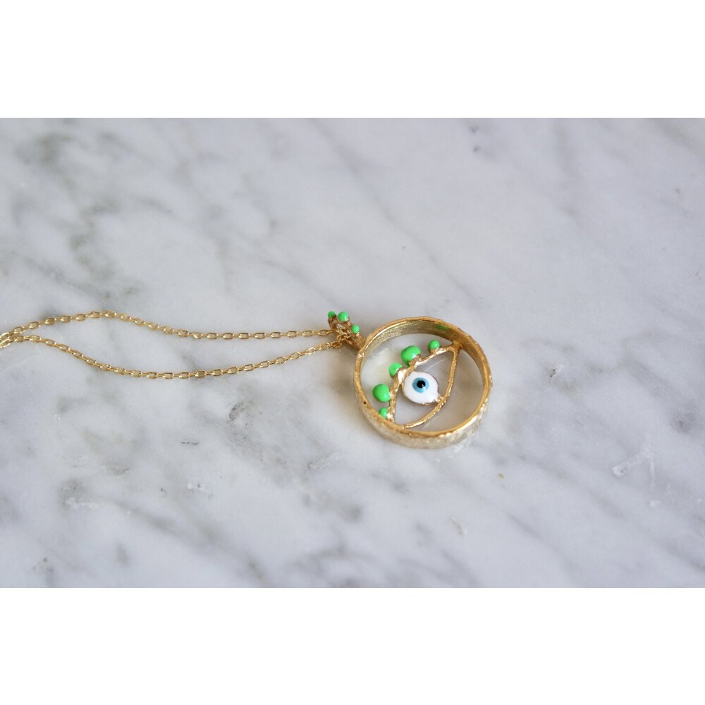 evil eye kolye (neon yeşil)