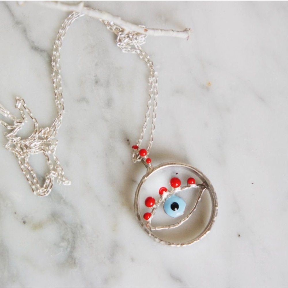 evil eye gümüş kolye