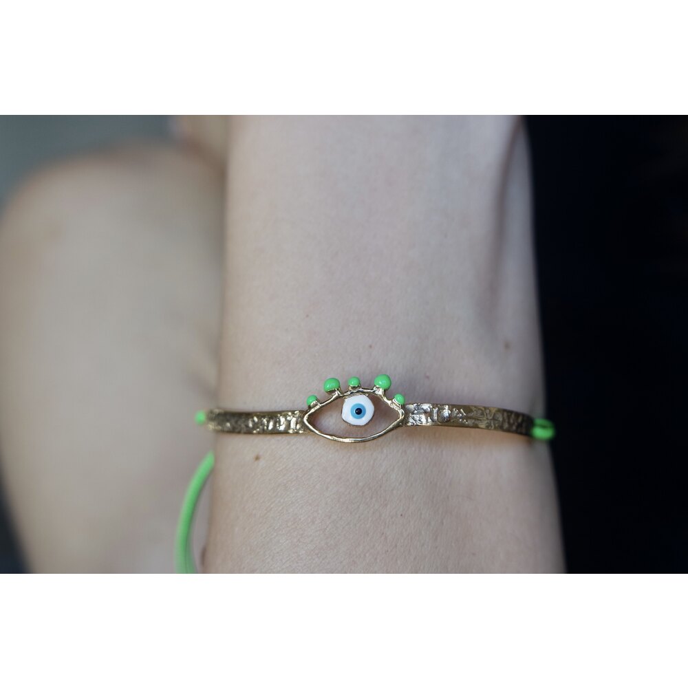 evil eye bileklik (neon yeşil)