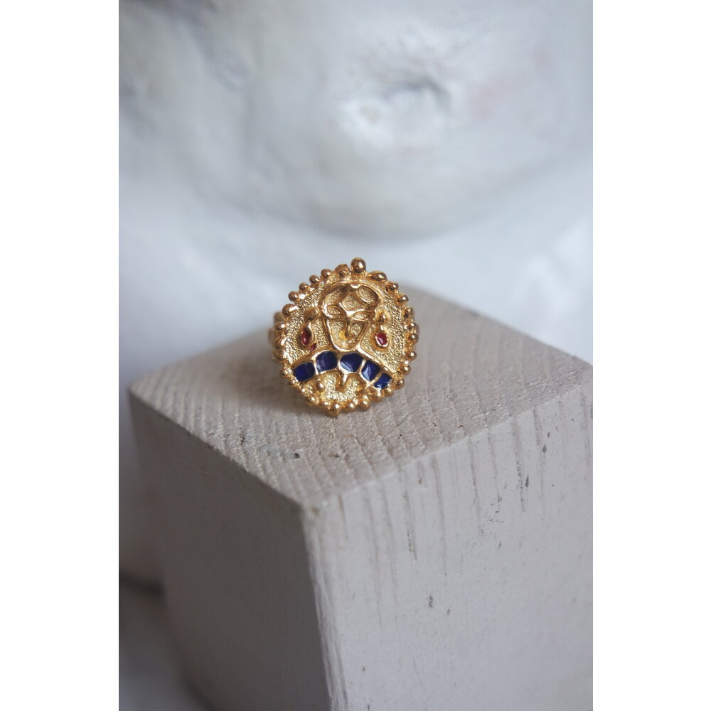 Aurum Regina (altın kraliçe) yüzük (18 k altın kaplama, mine)