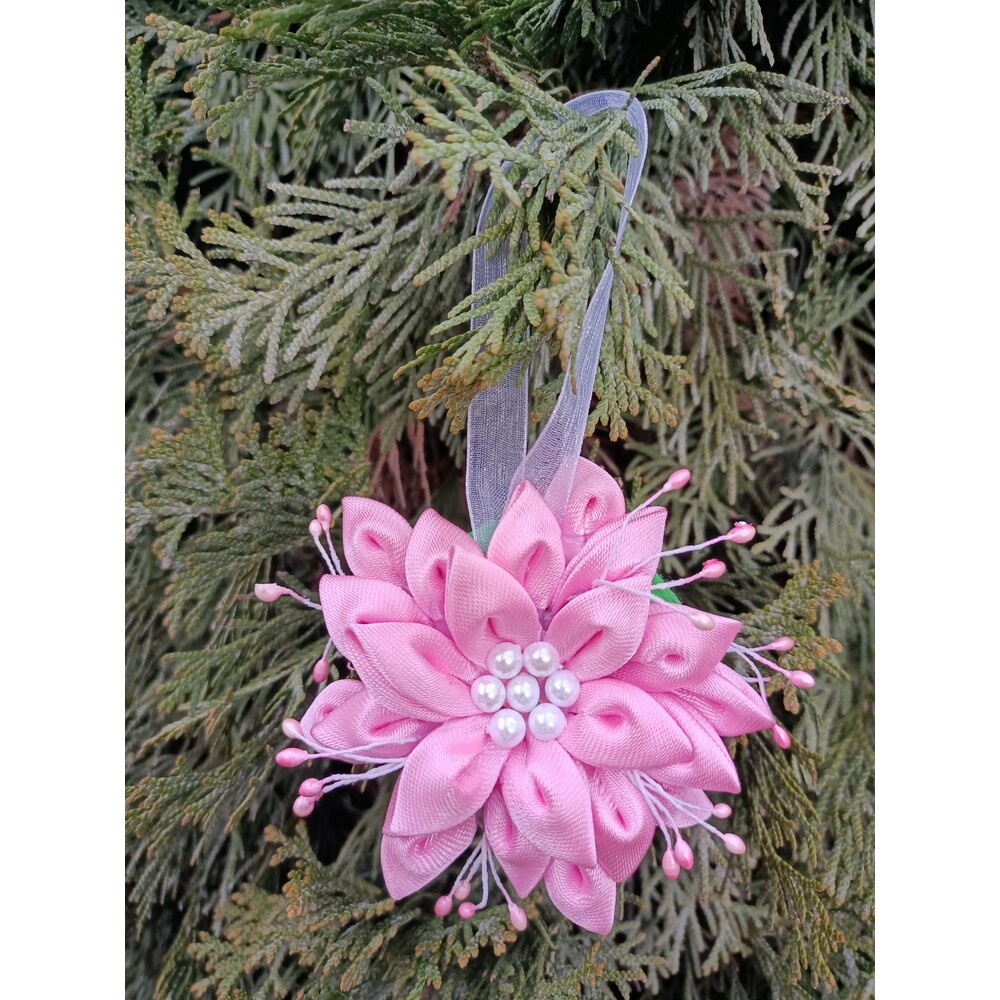 Pembe Krizantem Yılbaşı Ağacı Süsü