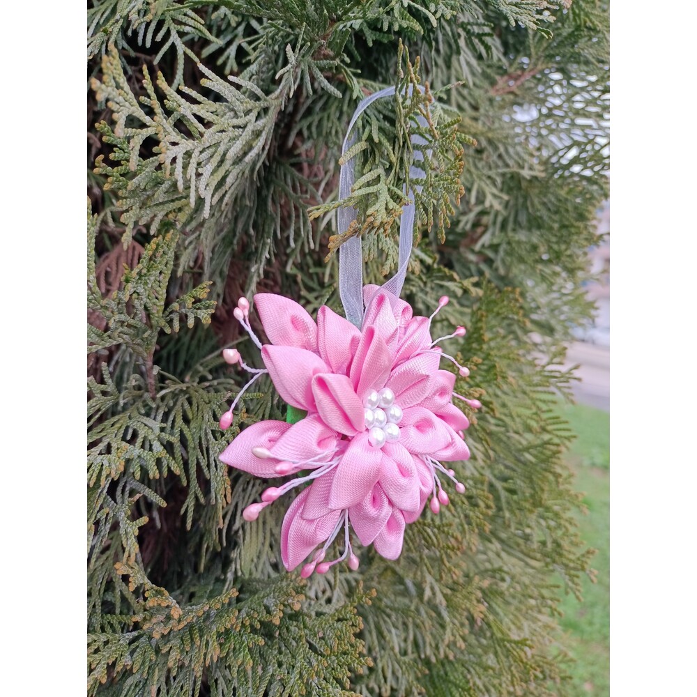 Pembe Krizantem Yılbaşı Ağacı Süsü