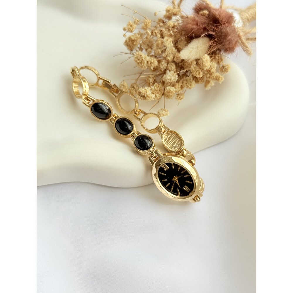 Firuze taşlı çelik saat | Nirvana Accessoryy