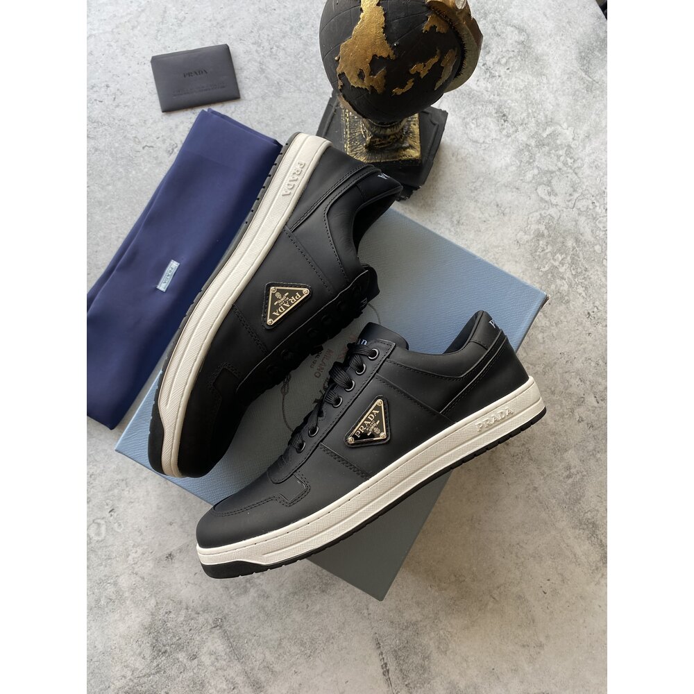 【希少】 PRADA ロゴ入り レザー レースアップシューズ ブラック Prada Downtown Black White | Scarpino