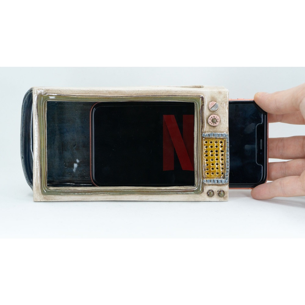 El Yapımı Vintage TV Telefon Standı