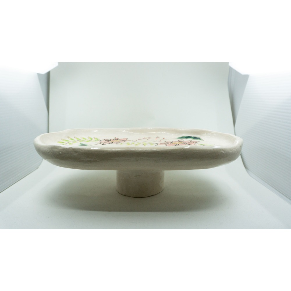 El Boyaması ''Flowers'' Servis Tabağı