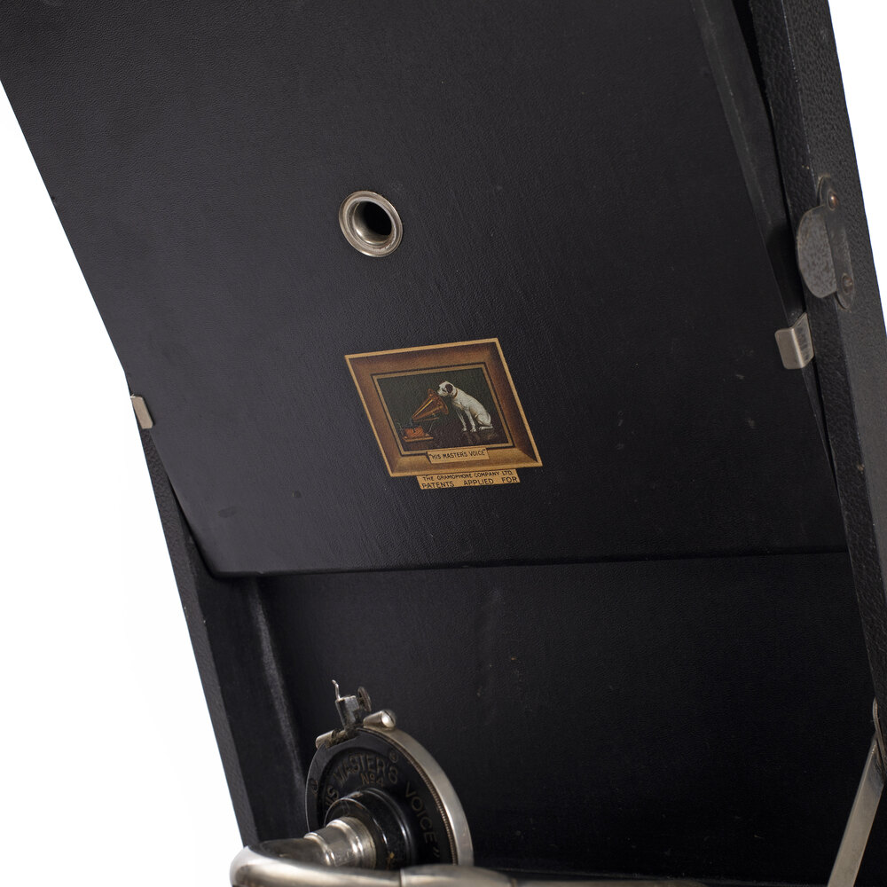 His Master's Voice Çanta Gramofon - Taş Plakçalar. Made in England