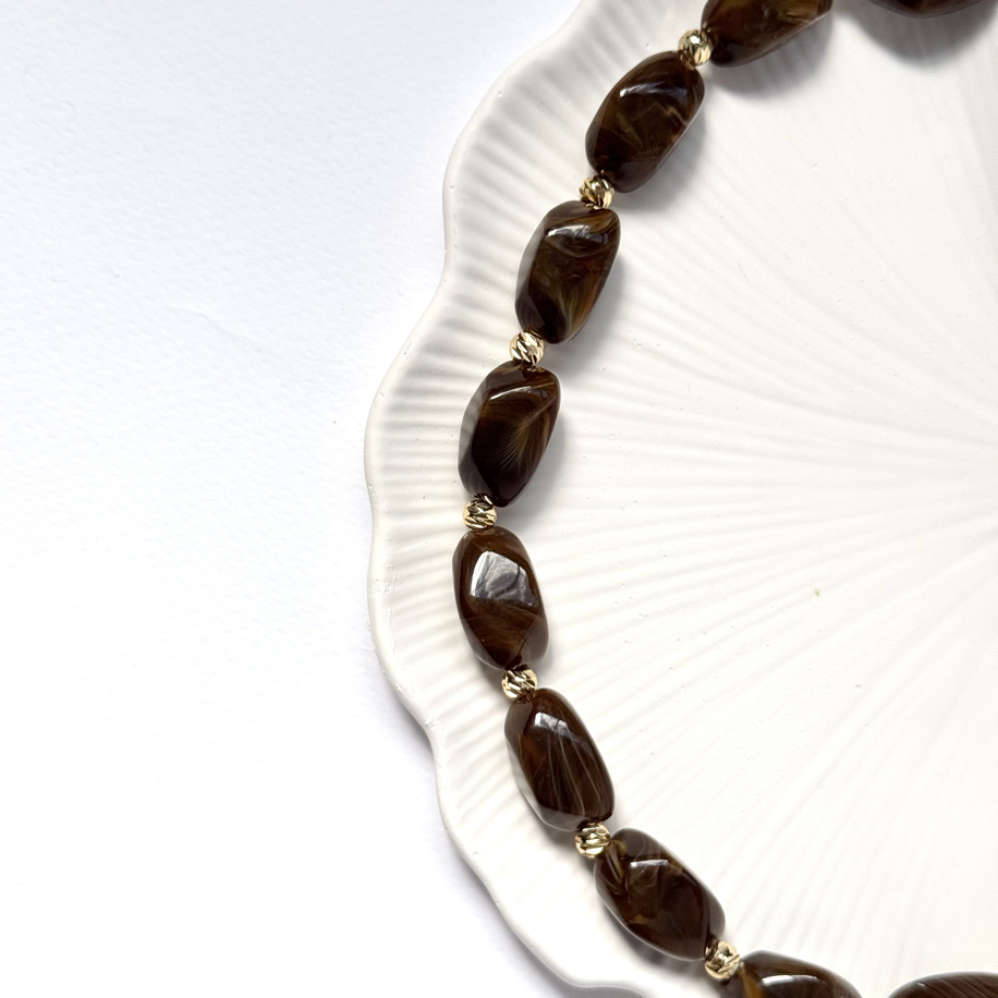 Icy | Cocoa | Taş Görünümlü Kolye