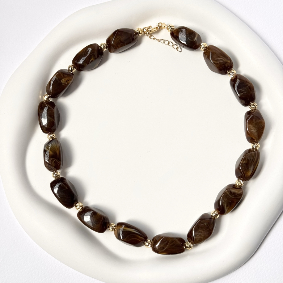 Icy | Cocoa | Taş Görünümlü Kolye