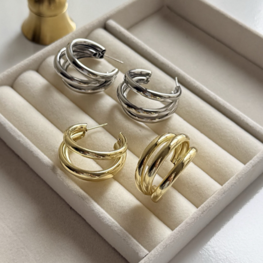 Trio Hoop Küpe | VIP Seri 