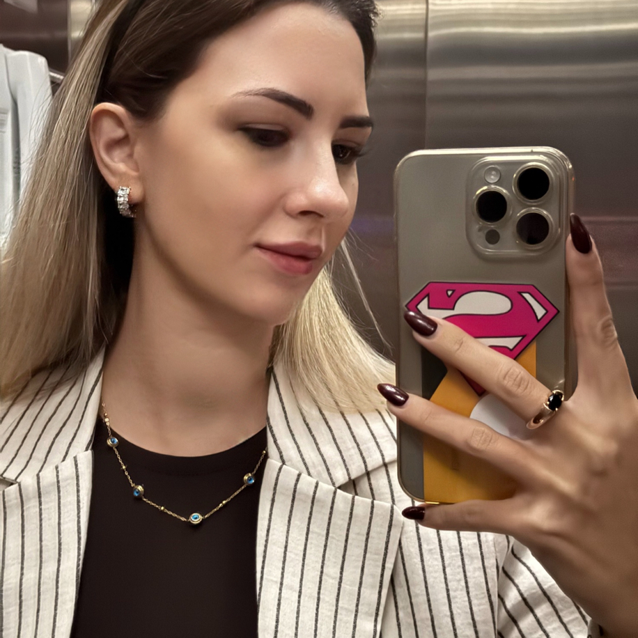 Gold Nazar Boncuklu Kolye