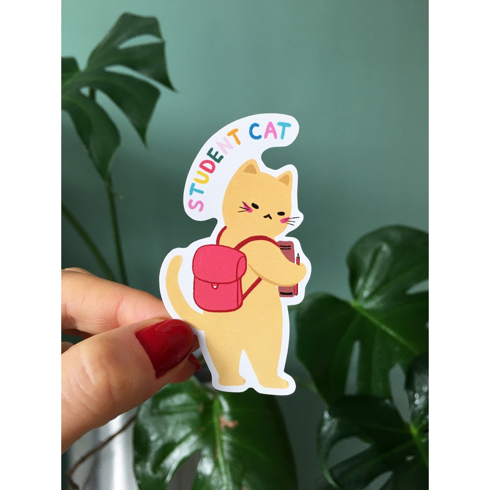Student Cat Sticker