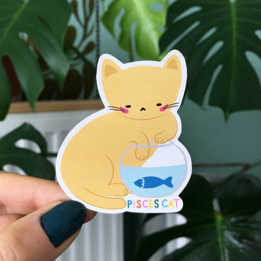 Balık Burcu Kedi Sticker