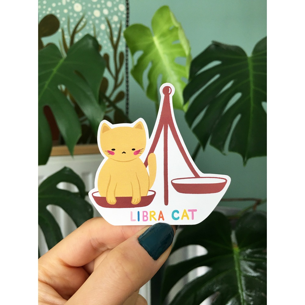 Terazi Burcu Kedi Sticker
