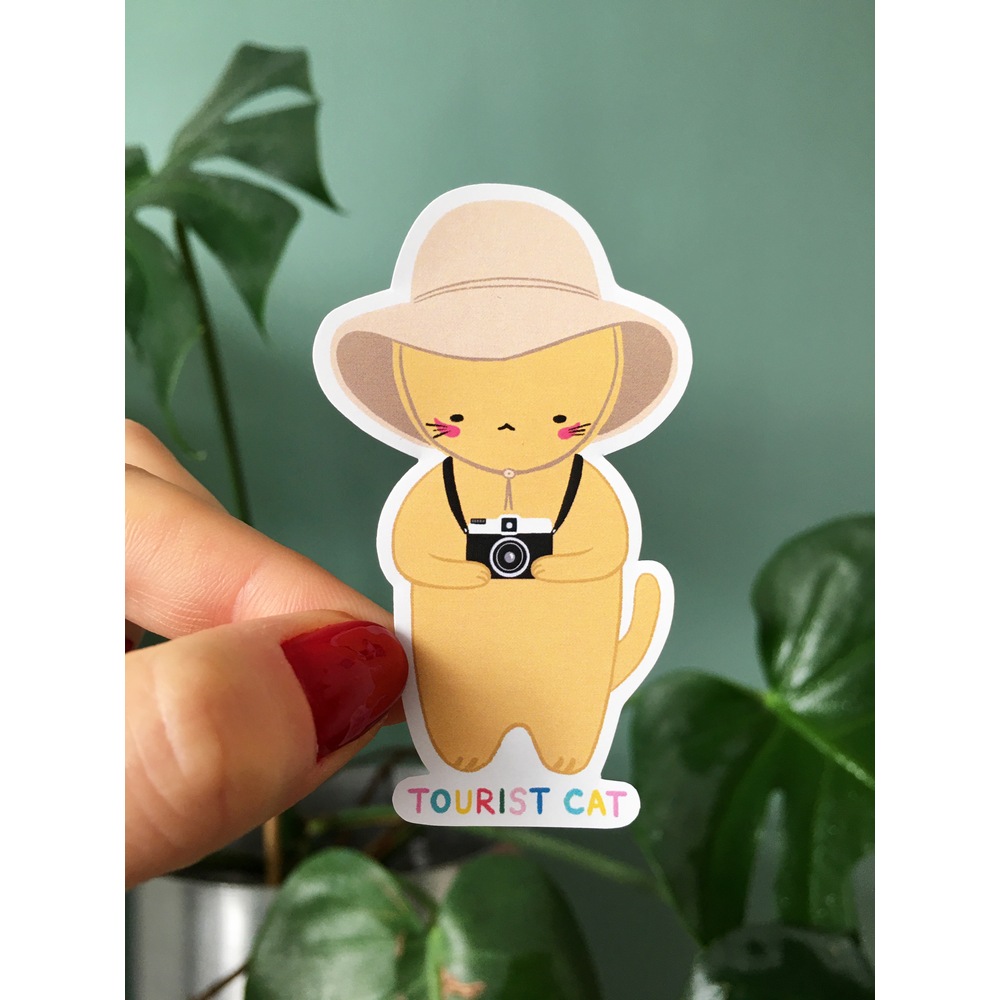 Tourist Cat Sticker