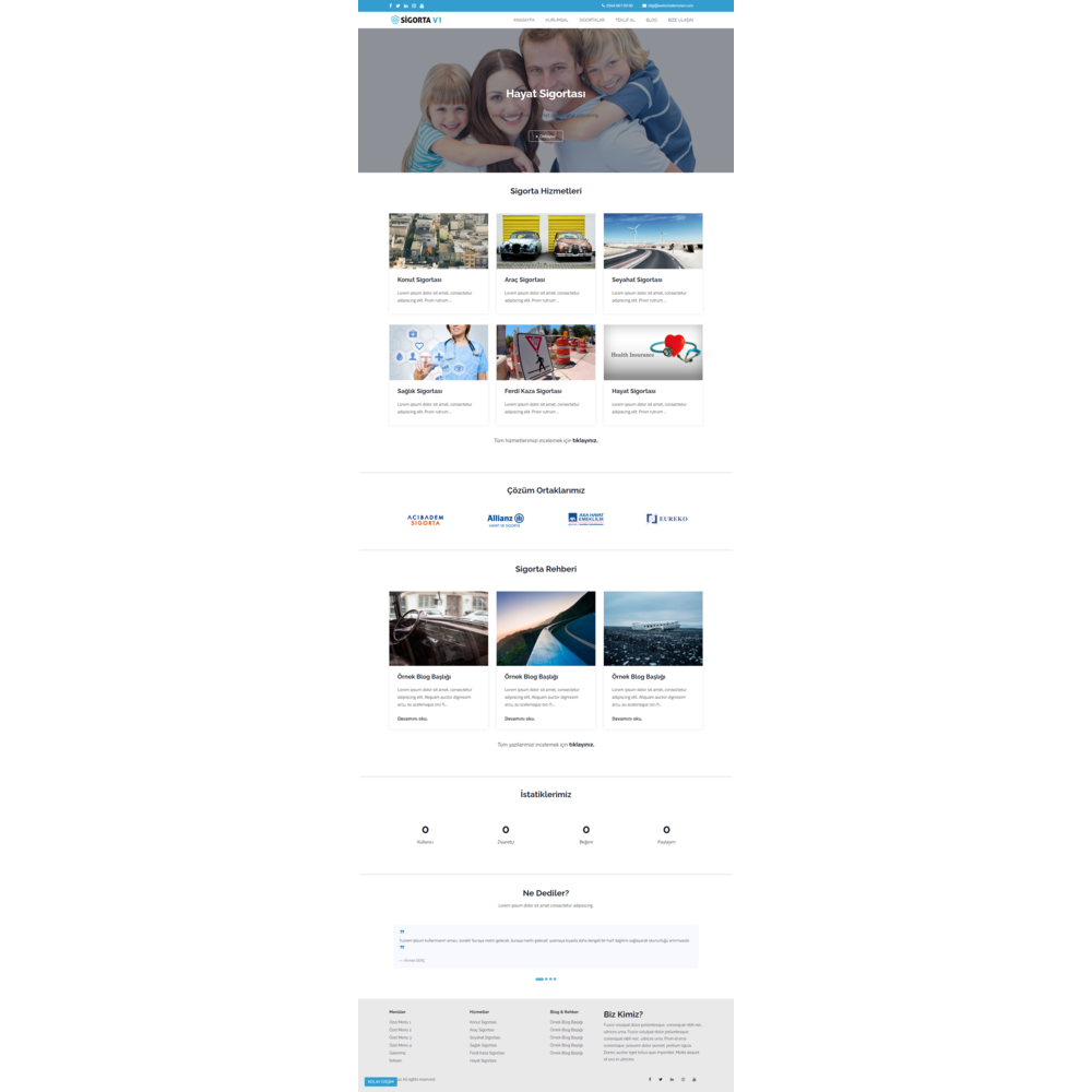 ACENTE Web Sitesi - Sigortacı Web Site Paketi