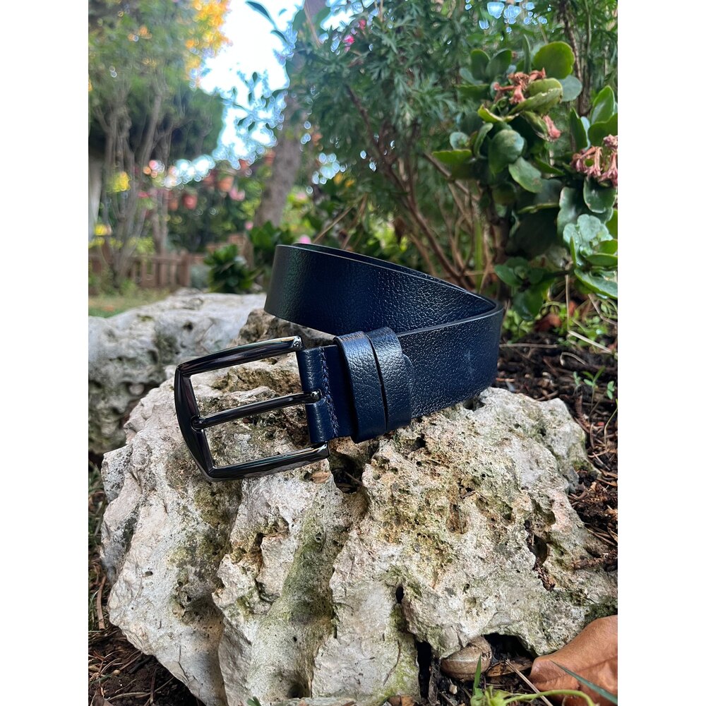 Hakiki Deri Lacivert 4cm Kemer 
