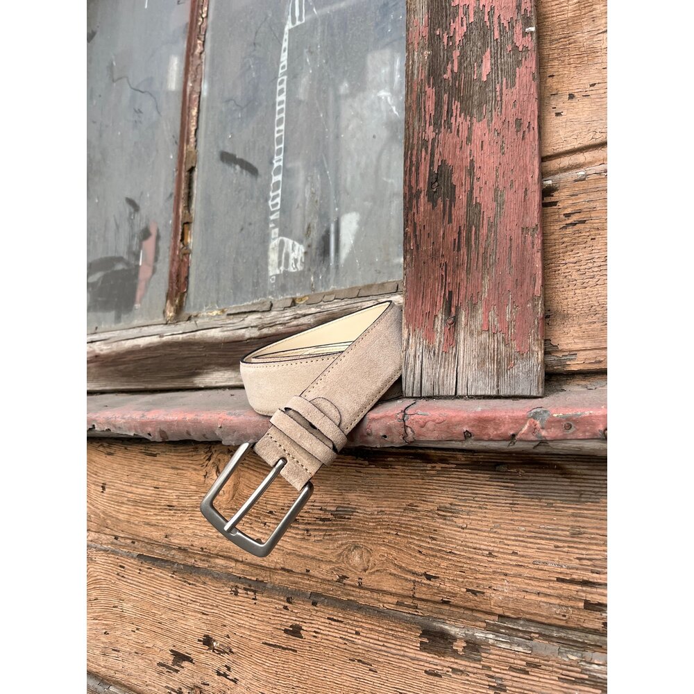 Süet 4cm Hakiki Deri Bej Kemer