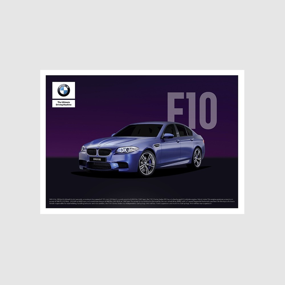 PosterBo BMW M5 F10 Özel Tasarım Dev Poster (59 x 84 cm)