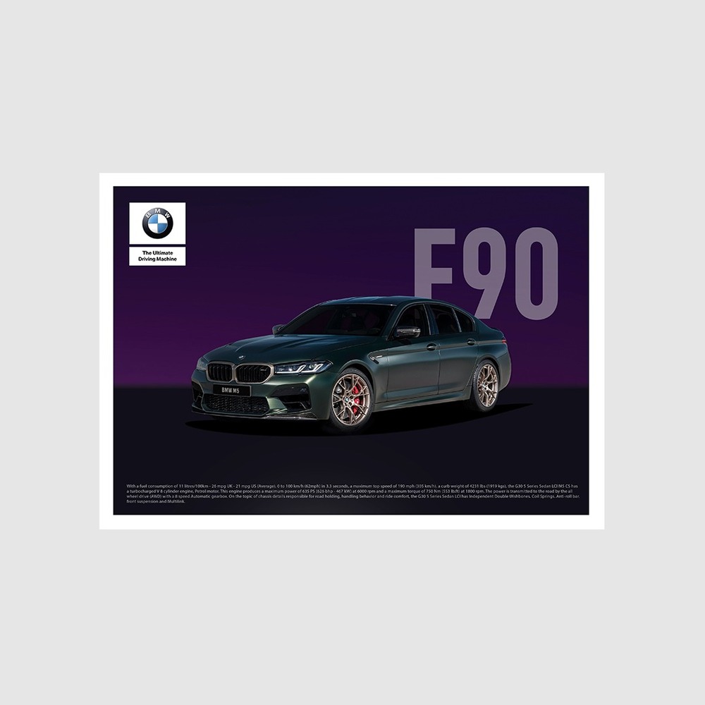 PosterBo BMW M5 CS F90 Özel Tasarım Dev Poster (59 x 84 cm)