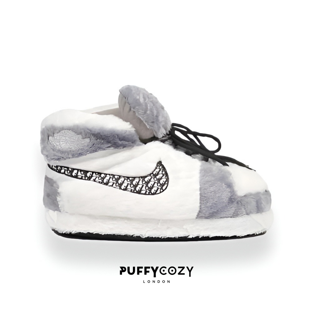 NIKE AIR JR1 DIOR PUFFY™️ SNEAKERS GRİ PELUŞ PANDUF Puffy Cozy ™️