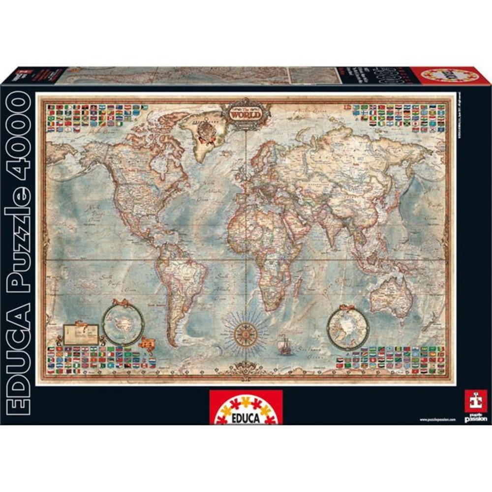 Educa''The World Executive Map''4000 Parça | Puzzle Teacher Shop