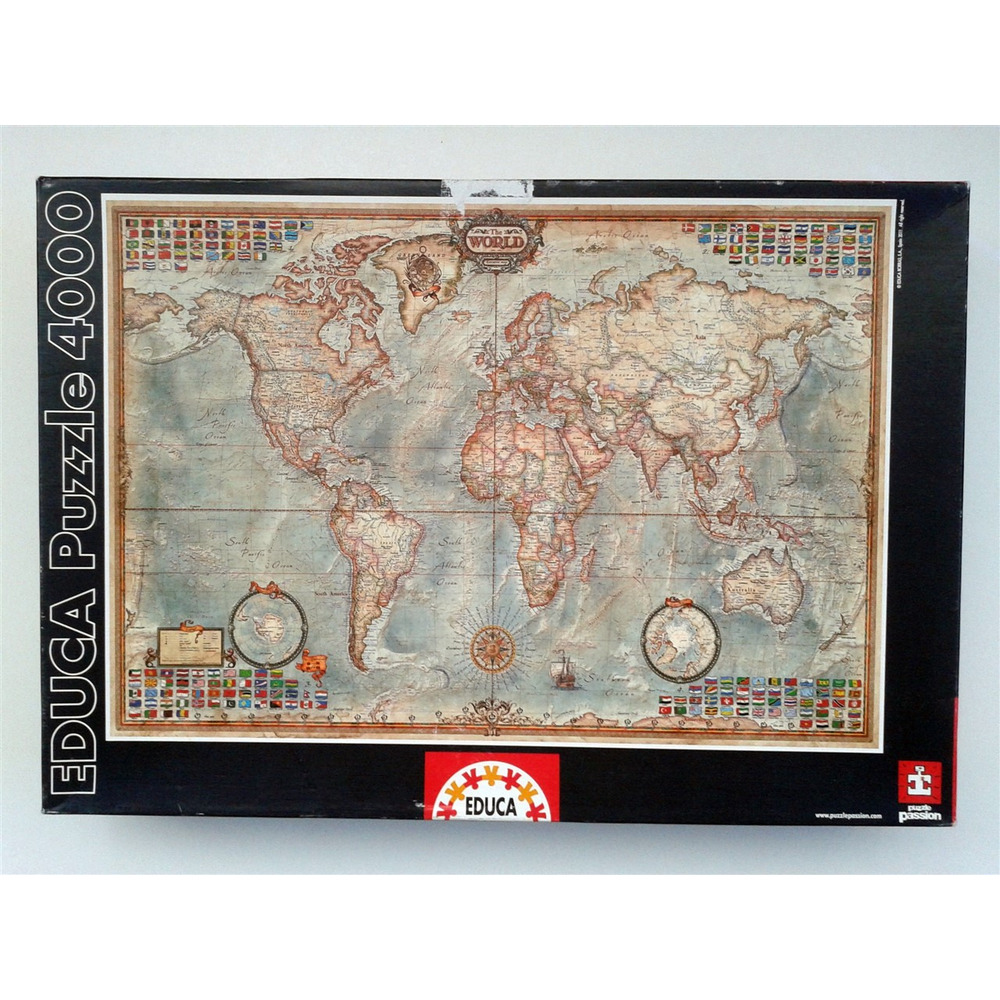 4000ピース　パズル　海外製　世界地図　ジャンク　EDUCA エドゥーカ Educa''The World Executive Map''4000 Parça | Puzzle Teacher Shop