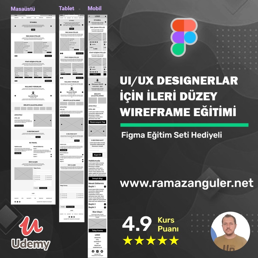 UI/UX DESIGNERLAR İÇİN İLERİ DÜZEY WİREFRAME EĞİTİMİ