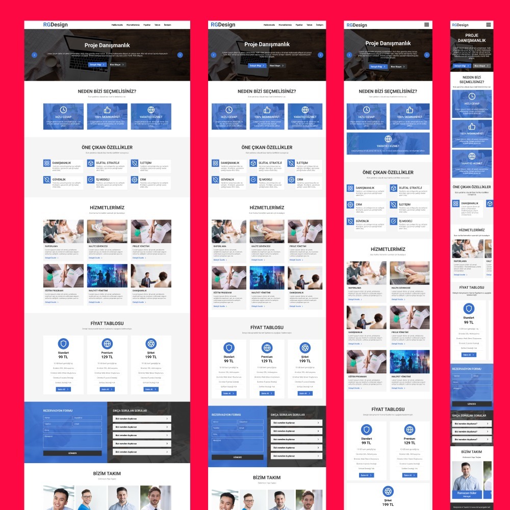 Tüm Sektörlere Uyarlanabilir Responsive Web Sitesi Şablonu