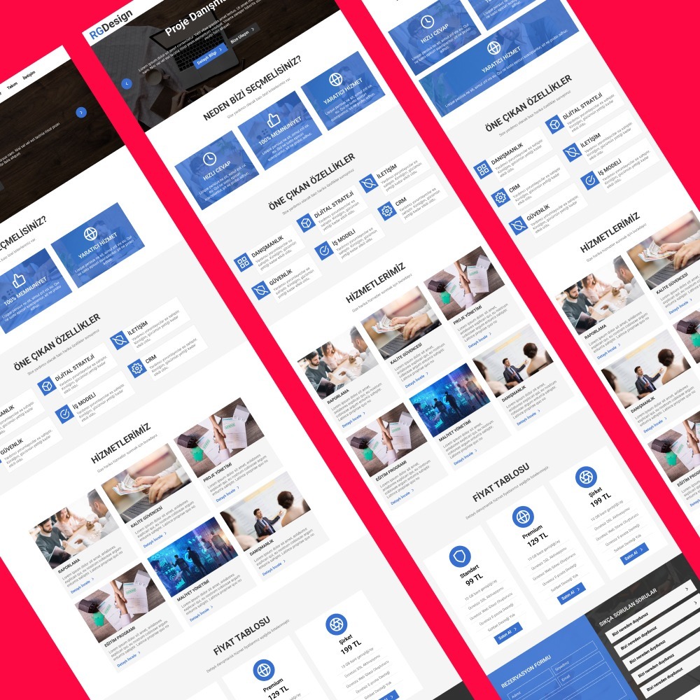 Tüm Sektörlere Uyarlanabilir Responsive Web Sitesi Şablonu