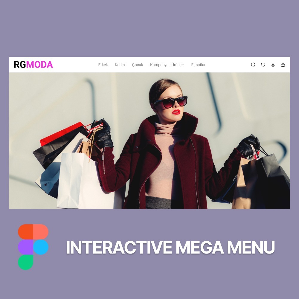 Figma ile Gelişmiş Interactive Mega Menu - Figma Dosyası + Eğitim Videosu