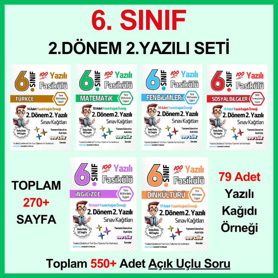 6. SINIF 2. DÖNEM 2. YAZILI SETİ | RECEP HOCA FEN