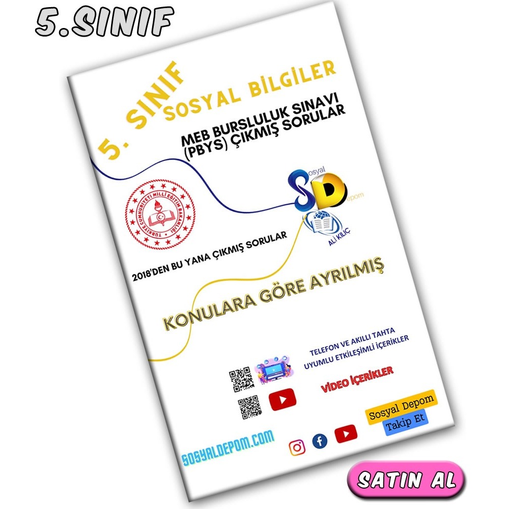 5.Sınıf Sosyal Bilgiler Bursluluk (PYBS) Çıkmış Sorular