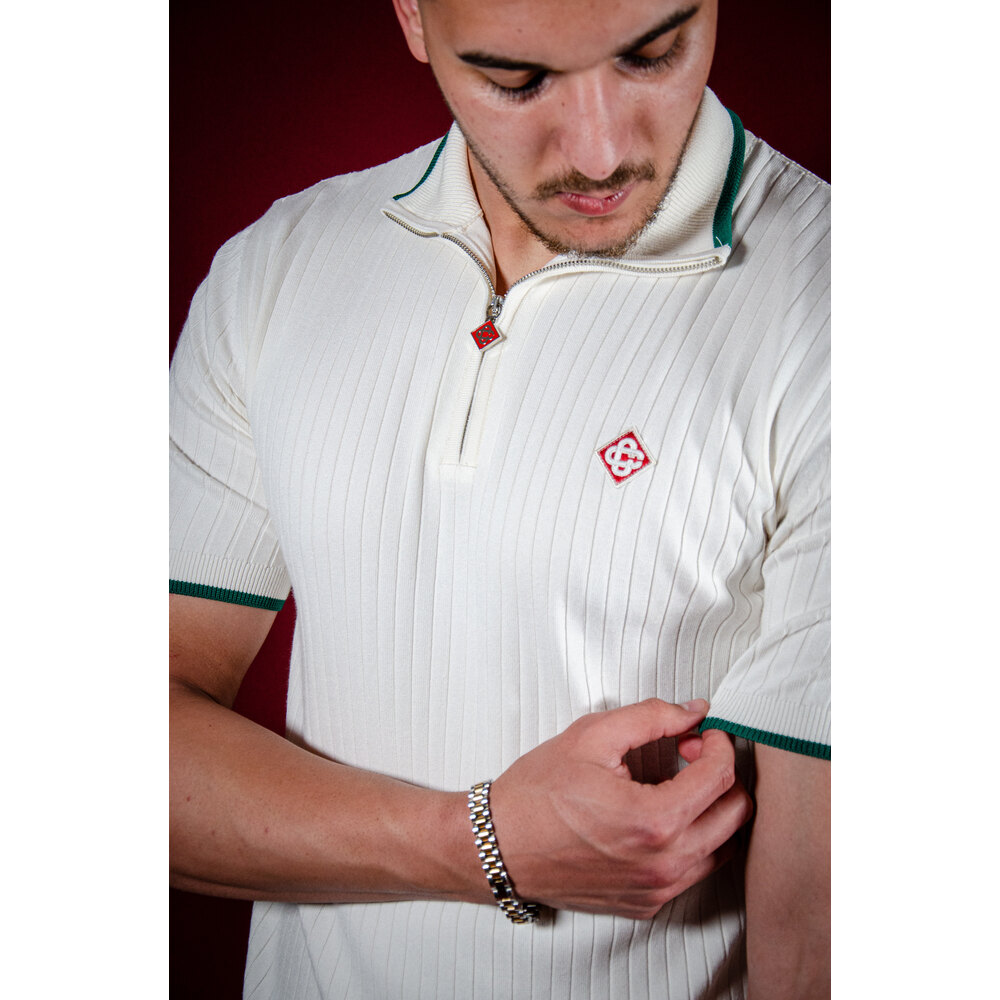 CASABLANCA HALF ZIP KNITTED POLO T-SHIRT NW | RCHH