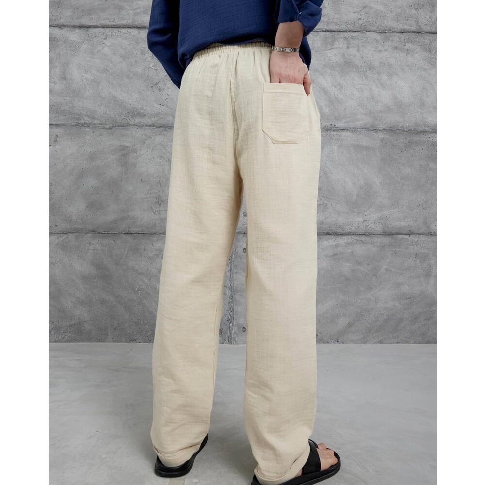 V. Müslin Keten Pantolon Krem 8404