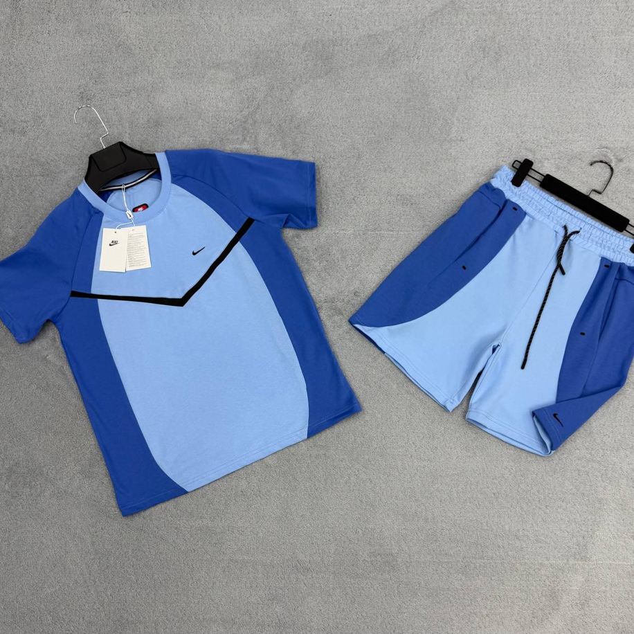 Nike 2026 Tech Fleece Premium Şortlu Takım Mavi