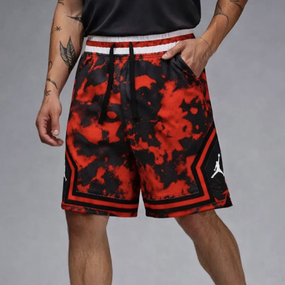 Nike Jordan Diamond Şort Camo Kırmızı 8496