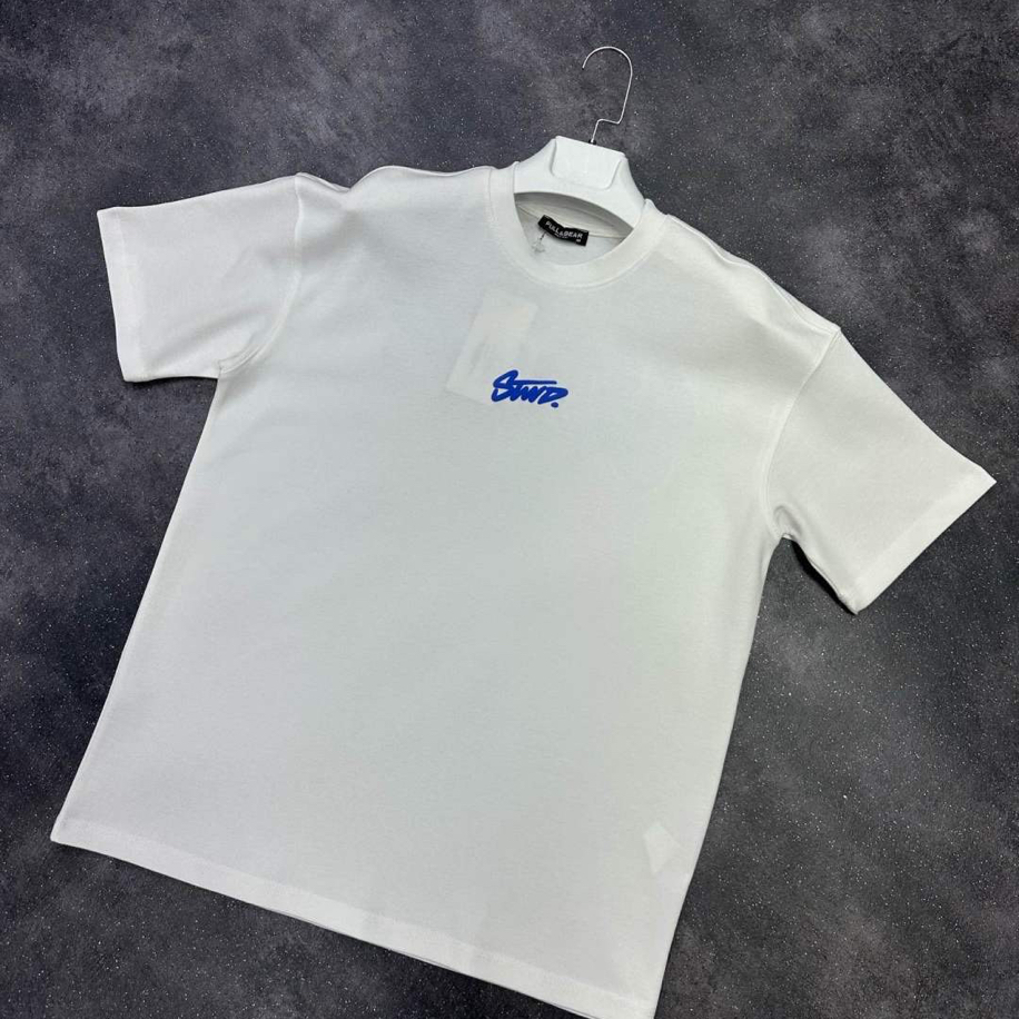 STWD T-Shirt Beyaz-Mavi 8490