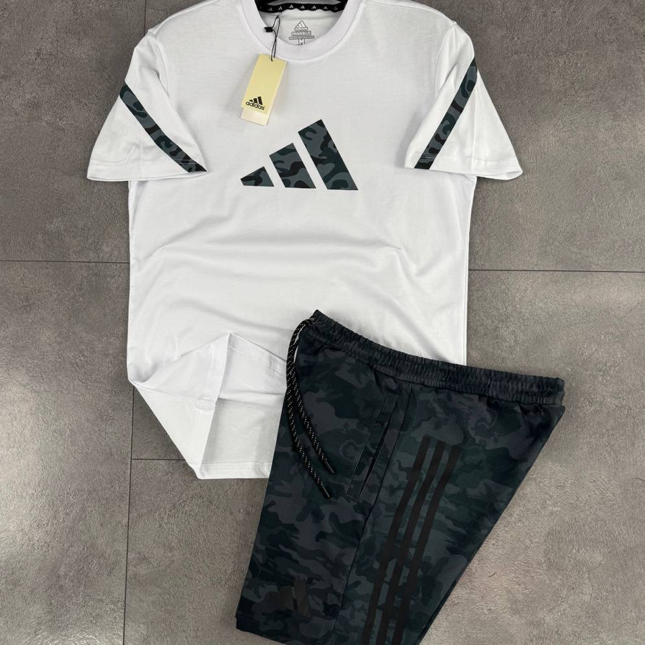 Adidas Double Face Şortlu Takım (Antrasit Camo) 8392