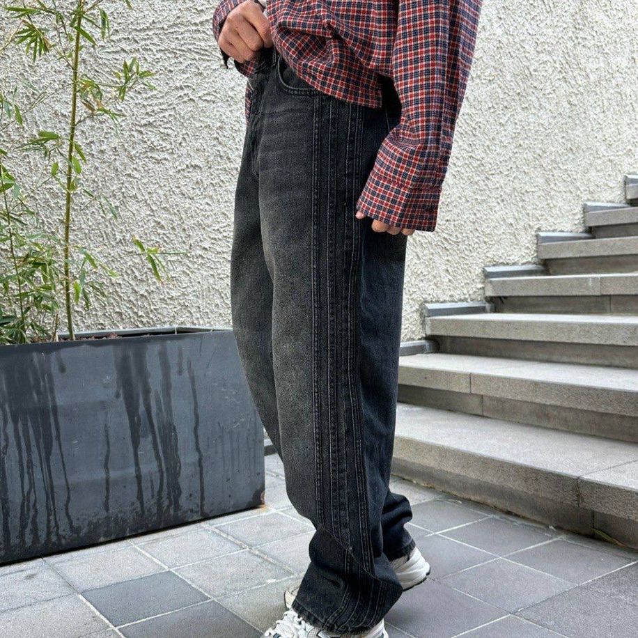 3-Stripes Premium Baggy Kot Pantolon Antrasit