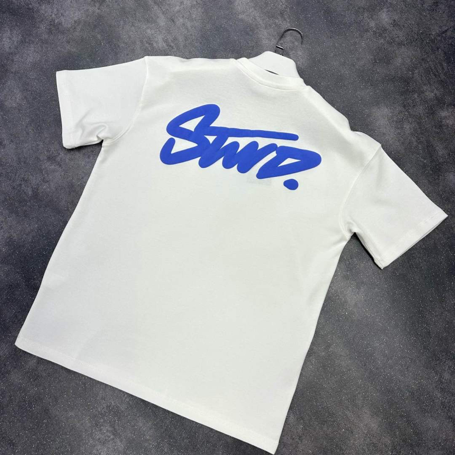 STWD T-Shirt Beyaz-Mavi 8490