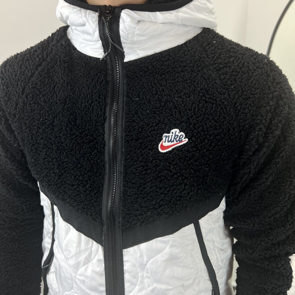 Nike Heritage Sherpa Ceket Beyaz-Siyah 8383