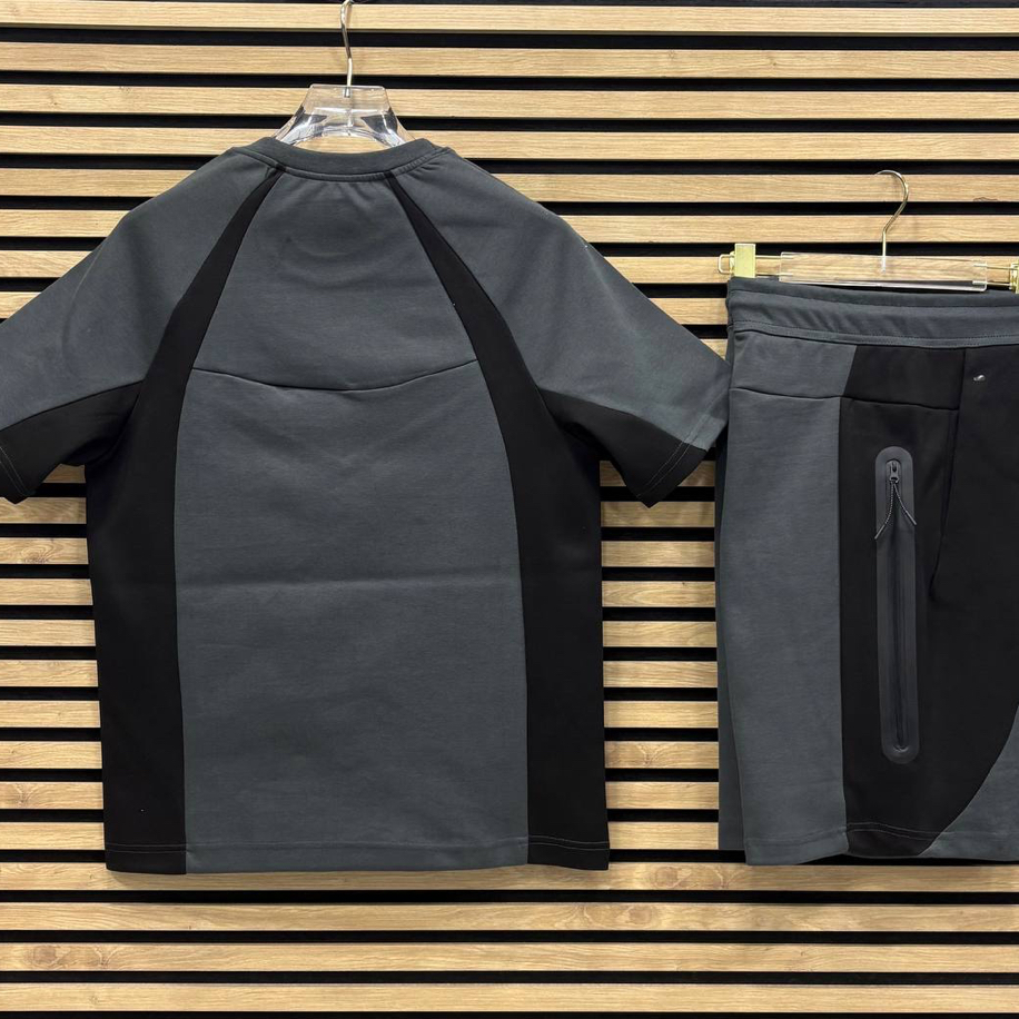 Nike 2026 Tech Fleece Premium Şortlu Takım Füme 8505