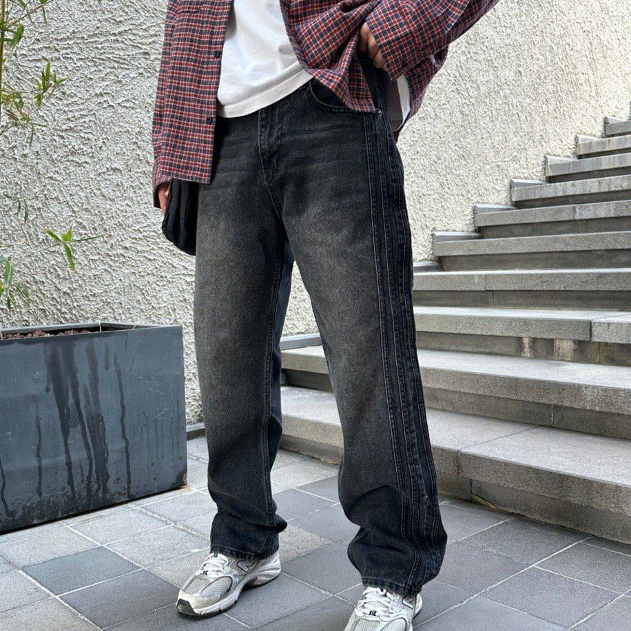 3-Stripes Premium Baggy Kot Pantolon Antrasit
